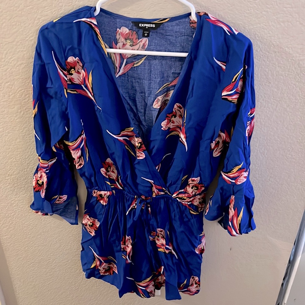 Blue floral Romper